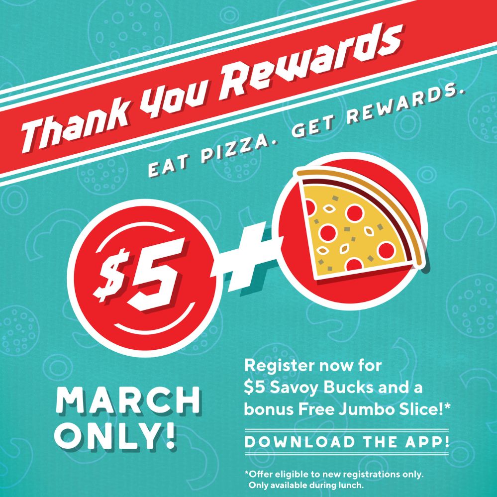 EAT PIZZA. EARN REWARDS.